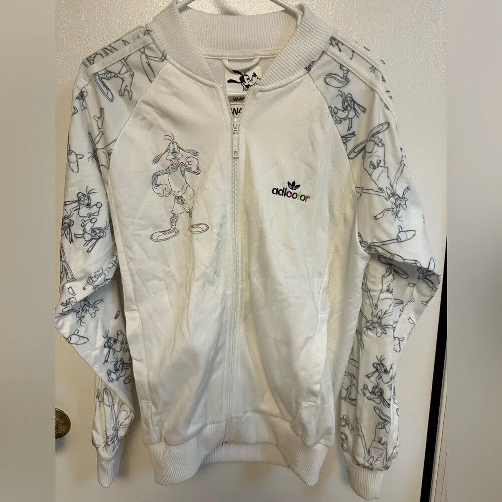 Adidas Adicolor x Disney Goofy Graffiti White Track Jacket‎ Unisex Small RARE